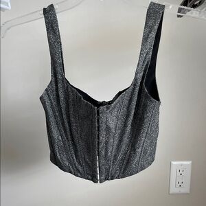 Windsor Black Glitter Crop Top